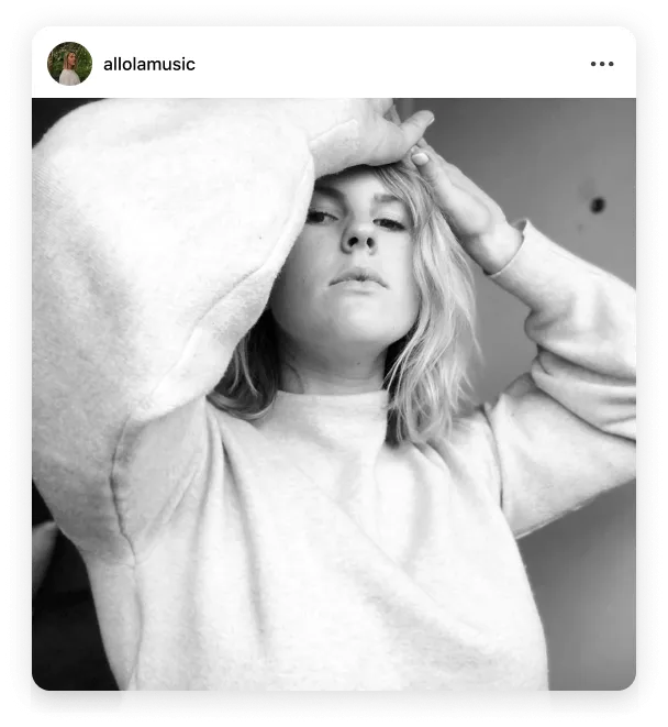 Instagram post by @allolamusic connecting with fans