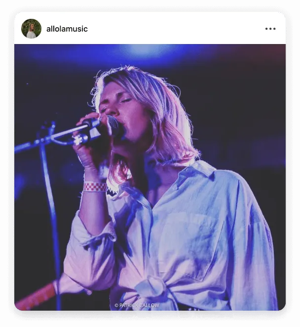 Instagram post by @allolamusic performing live