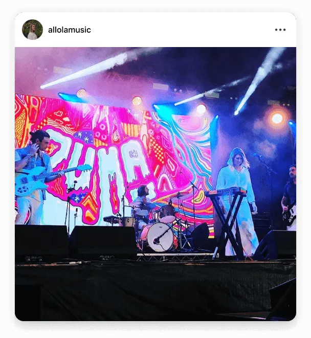 Instagram post by @allolamusic showcasing her brand