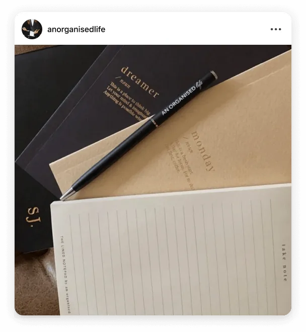 Instagram post by @anorganisedlife stationery