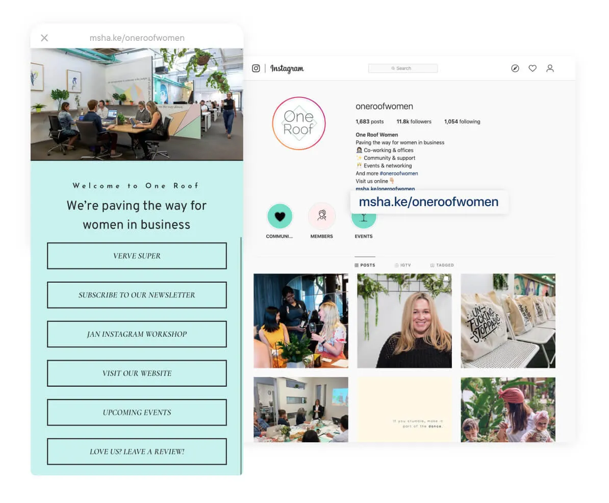 One Roof Women Instagram community example
