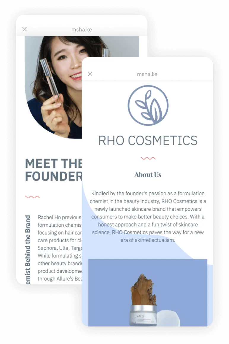 Milkshake Android App - Rho Cosmetics