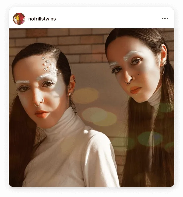 Being you-nique on Instagram with No Frills Twins