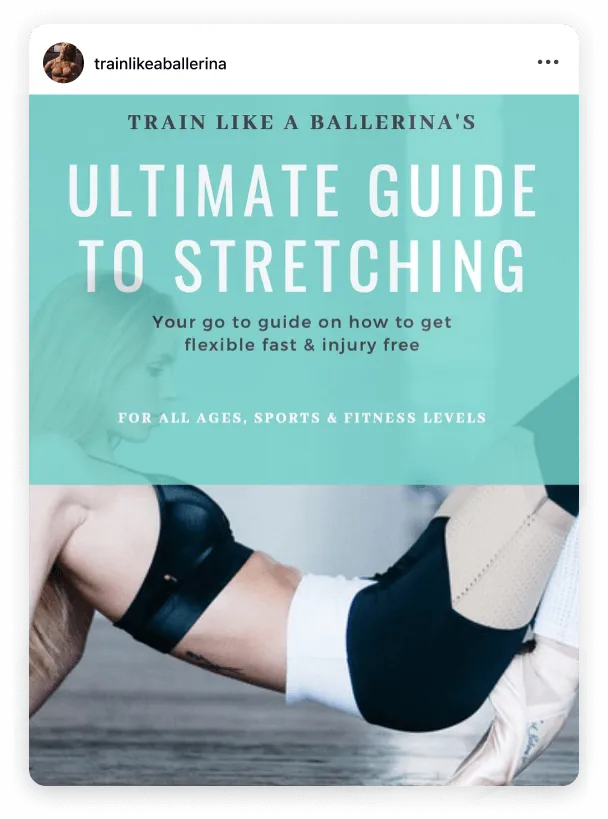 Instagram post by @trainlikeaballerina ebook launch