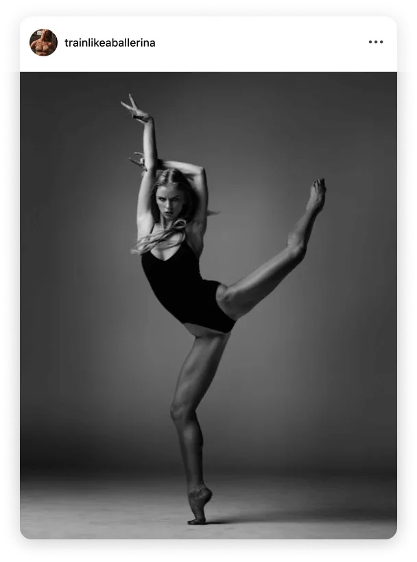 Instagram post by @trainlikeaballerina ballet fitness
