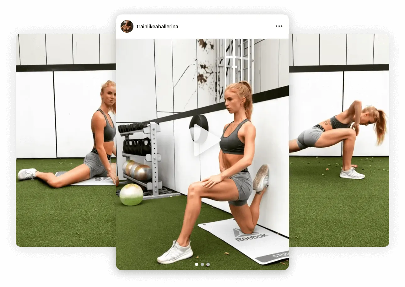 Instagram post by @trainlikeaballerina exercise video