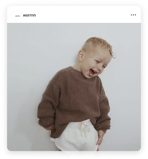 Instagram post by @worrnn children's clothing